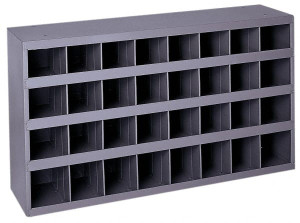 Durham 32 Bin Bin Shelving Unit with Openings 33-3/4 Inch Overall Width x 8-1/2 Inch Overall Depth x 19-1/4 Inch Overall Height, Gray Steel Bins 344-95-MSC - 89795843