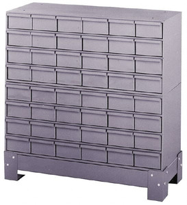 Durham 48 Bin Bin Shelving Unit with Drawers 34-1/8 Inch Overall Width x 12-1/4 Inch Overall Depth x 33-3/4 Inch Overall Height, Gray Steel Bins 017-95 - 89795918