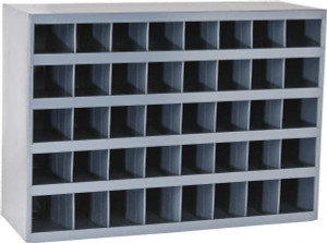 Durham 40 Bin Bin Shelving Unit with Openings 33-3/4 Inch Overall Width x 12 Inch Overall Depth x 24 Inch Overall Height, Gray Steel Bins 359-95-MSC - 89828834