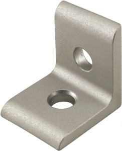 80/20 Inc. 25mm Wide, Open Shelving 2 Hole Inside Corner Bracket Aluminum, Clear Anodized Finish, 22mm Long, Use with 25 Series & Bolt Kit 75-3404 25-4119 - 08148231