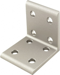 80/20 Inc. 50mm Wide, Open Shelving 8 Hole Inside Corner Bracket Aluminum, Clear Anodized Finish, 47mm Long, Use with 25 Series & Bolt Kit 75-3404 25-4114 - 79356150