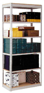 Hallowell 6 Shelf Add-On Box Edge Open Steel Shelving 400 Lb Capacity, 48" Wide x 87" High x 12" Deep, Gray A5711-12HG - 01288547
