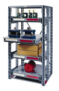 Made in USA 4 Shelf Starter Full Extension Roll-Out Open Steel Shelving 2,000 Lb Capacity, 56" Wide x 84-1/2" High x 48" Deep, Gray EZ484884 - 89774723