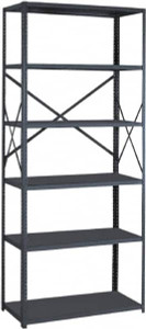 Made in USA 6 Shelf Industrial Open Steel Shelving 1,575 Lb Capacity, 36" Wide x 85" High x 24" Deep, Gray 89786107 - 89786107