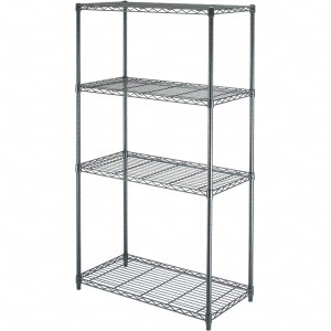 Value Collection 300 Lb Capacity 4 Shelf Wire Shelving - Starter Unit 36" Wide x 18" Deep x 63" High, Black WS-MH-WS-158 - 70242912