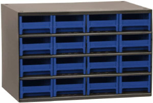 Akro-Mils 16 Drawer, Small Parts Cabinet 11" Deep x 17" Wide x 11" High 19416BLU - 42727453