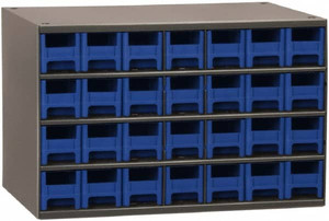 Akro-Mils 28 Drawer, Small Parts Cabinet 11" Deep x 17" Wide x 11" High 19228BLU - 42727479