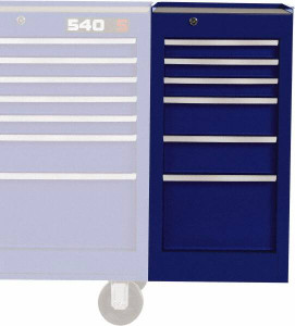 Proto 6 Drawer Blue Side Cabinet 15" Wide x 29" High x 18" Deep, Use with Vinyl Top, Drawer Liners J541529-6BL-SC - 37860988