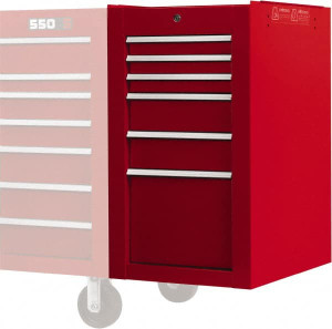 Proto 6 Drawer Red Side Cabinet 19" Wide x 34" High x 25" Deep, Use with Proto Roller Cabinet J551934-6RD-SC - 37861051