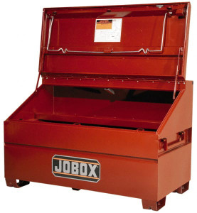 JOBOX 60" Wide x 30" Deep x 39-1/2" High Job Site Slope Lid Chest Steel, Brown 1-680990 - 01821800