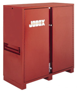 JOBOX 60" Wide x 24-1/4" Deep x 60-3/4" High Job Site Tool Storage Cabinet 2 Door, Steel, Brown 1-697990 - 01821834