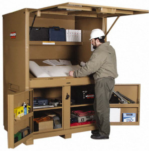 Knaack 60" Wide x 42" Deep x 82" High Job Site Field Station 2 Door, Steel, Light Brown 119 - 89761266