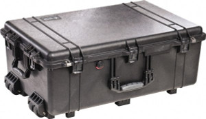 Pelican 20-15/32" Wide x 12-29/64" High, Clamshell Hard Case Black, Polypropylene 1650-021-110 - 70461322