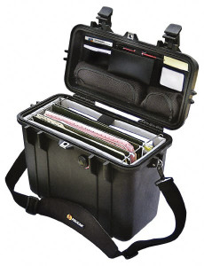 Pelican 8-23/32" Wide x 9-5/8" Deep x 13-5/32" High, Top Loader Case Black, Plastic 1430-005-110 - 74372285