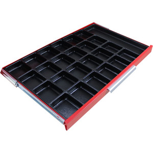 Kennedy Tool Box Durable ABS Plastic Organizer 30" Wide x 18-1/2" Deep x 2" High, Black 81935 - 08666109