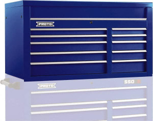 Proto 10 Drawer Top Tool Chest 50" Wide x 25-1/4" Deep x 27" High, Steel, Blue J555027-10BL - 37872124