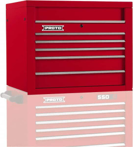 Proto 5 Drawer Top Tool Chest 34" Wide x 25-1/4" Deep x 27" High, Steel, Red J553427-5RD - 37872306