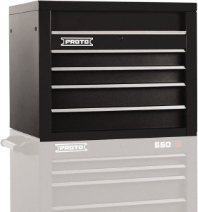 Proto 4 Drawer Top Tool Chest 34" Wide x 25-1/4" Deep x 27" High, Steel, Black J553427-4DB - 37872405