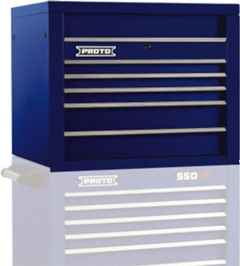 Proto 5 Drawer Top Tool Chest 34" Wide x 25-1/4" Deep x 27" High, Steel, Blue J553427-5BL - 37872587