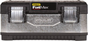 Stanley 2 Compartment 1 Tray Tool Box 19-5/8" Wide x 8-11/16" Deep x 11-1/8" High, Metal/Plastic, Black/Silver FMST20061 - 52789922