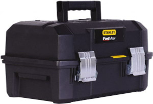 Stanley 3 Compartment 2 Drawer Tool Box 17-29/32" Wide x 12-7/64" Deep x 9-13/64" High, Structural Foam, Black FMST18001 - 52789930