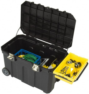 Stanley Mobile Tool Chest 30" Wide x 18-1/2" Deep x 19" High, Polypropylene Resin, Black 029025R - 82493768