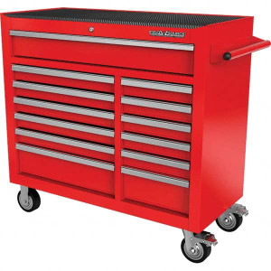 PRO-SOURCE 13 Drawer 1,540 Lb Capacity Steel Tool Roller Cabinet 18-29/32" Wide x 39-51/64" High x 42" Deep, Ball Bearing Drawer Slides, Red AT42131CG-01A - 12757951