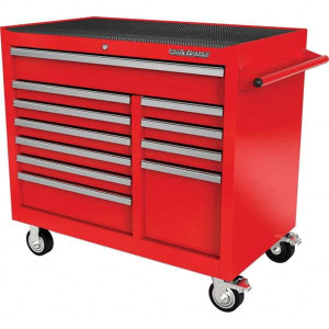 PRO-SOURCE 11 Drawer 1,540 Lb Capacity Steel Tool Roller Cabinet 18-29/32" Wide x 39-51/64" High x 42" Deep, Ball Bearing Drawer Slides, Red AT42111CG-01A - 12757977