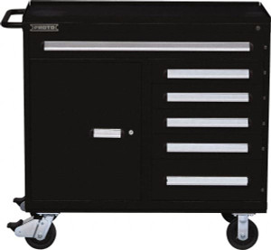 Proto 6 Drawer Steel Workstation 45" Wide x 42-1/2" High x 21-3/8" Deep, Ball Bearing Drawer Slides, Black J564542-6BK-1S - 33602236