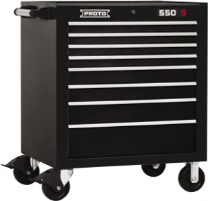 Proto 8 Drawer Steel Roller Cabinet 34" Wide x 41" High x 25-1/4" Deep, Ball Bearing Drawer Slides, Black J553441-8BK - 56728264 Proto 8 Drawer Steel Roller Cabinet 34" Wide x 41" High x 25-1/4" Deep, Ball Bearing Drawer Slides, Black J553441-8BK - 56728264