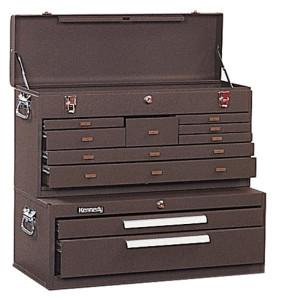 Kennedy 10 Drawer, 2 Piece, Brown Steel Machinists Combo 12.56 Inches Deep 9-1/2 Inches High 26.62 Inches Wide Base 526 & 5150 - 09901976