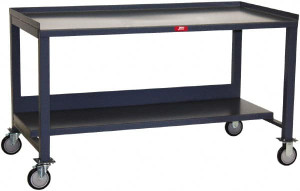 Jamco 3 Side Retention Mobile Work Bench Steel, Gray, 60" Long x 30" Deep x 35" High MW360-U5 - 61584793