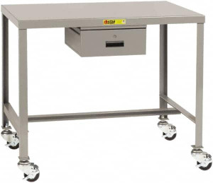 Little Giant Mobile Machine Table Steel, Fixed Leg, Gray, 48" Long x 24" Deep x 36" High MT1-2448-36ED3R - 55932636