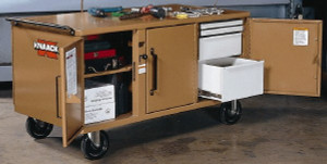 Knaack 4 Drawer Rolling Work Bench 62" Wide x 32" Deep x 26" High, Steel, Brown 62 - 65365116
