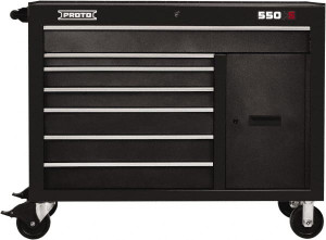 Proto 18,109 Lb Capacity, 7 Drawer Mobile Workstation 50" Wide x 25-1/4" Deep x 41" High, Steel, Dual Black J555041-7DB-1S - 37859683