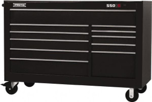 Proto 35,917 Lb Capacity, 11 Drawer Mobile Workstation 66" Wide x 27" Deep x 46" High, Steel, Black J556646-11BK - 37859816