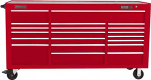 Proto 39,577 Lb Capacity, 20 Drawer Mobile Workstation 78-7/8" Wide x 25-1/4" Deep x 43-1/4" High, Steel, Red J557843-20RD - 37859923