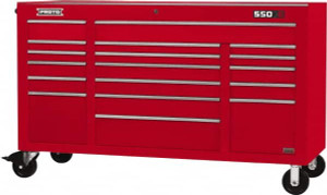 Proto 30,144 Lb Capacity, 18 Drawer Mobile Power Workstation 67" Wide x 25-1/4" Deep x 41" High, Steel, Red J556741-18RDPD - 42338194
