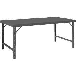 Durham 72 Wide x 30" Deep x 28" High, Steel Workbench Rolled Edge, Adjustable Height Folding Legs WBF-3072-95 - 00916817