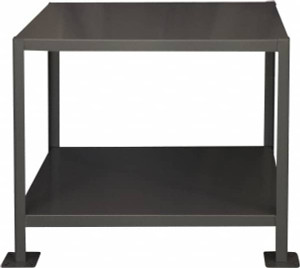 Durham 48 Wide x 30" Deep x 36" High, Steel Machine Work Table Flat Top, Rounded Edge, Fixed Legs, Gray MT304836-3K295 - 69955789