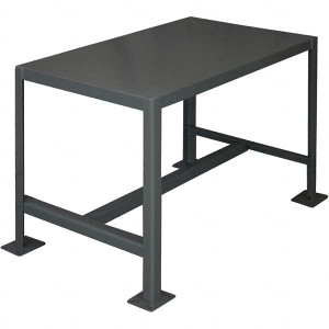 Durham 36 Wide x 24" Deep x 18" High, Steel Machine Work Table Flat Top, Rounded Edge, Fixed Legs, Gray MT243618-2K195 - 69955797