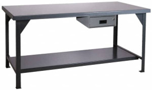 Durham 48 Wide x 30" Deep x 34" High, Steel Workbench Rounded Edge, Fixed Legs HDWB-3048-17795 - 72339690