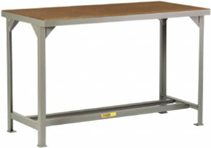 Little Giant 72 Wide x 36" Deep x 36" High, Hardboard on Steel Heavy-Duty Workbench with Hardboard Top Fixed Legs, Gray WSH1-3672-36 - 55935647