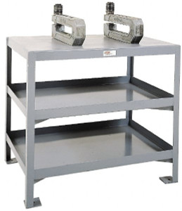 Made in USA 36 Wide x 18" Deep x 32" High, Steel Machine Work Table Edge Turned Down, Fixed Legs MMT1833-2 - 81442667