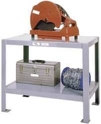 Made in USA 48 Wide x 24" Deep x 36" High, Steel Machine Work Table Edge Turned Down, Fixed Legs MMT2424-3 - 81442691