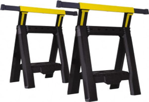 Stanley Adjustable Sawhorse x96 Twin Pack Black/Yellow, 1.57 x 25 x 29" STST60626 - 68988831 Stanley Adjustable Sawhorse x96 Twin Pack Black/Yellow, 1.57 x 25 x 29" STST60626 - 68988831