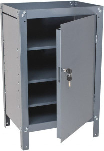 Value Collection 3 Shelf Combination Storage Cabinet & Work Table Gray, 21" Wide x 34" High WS-MH-CAB-001 - 44084713