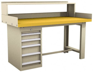Value Collection 5 Drawer, Modular Workstation 4,500 Lb Capacity, Plastic Laminate Top, Tan, 30" Wide x 32" High x 72" Long BDS110 - 91682989