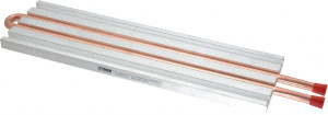 Lytron 12" Long x 3-1/2" High, Straight Connection Copper Tube Cold Plate 3/8 OD Tube, 2-Pass Fluid Path, Water Cooling, 1/2" Thick CP10G05 - 07440530 Lytron 12" Long x 3-1/2" High, Straight Connection Copper Tube Cold Plate 3/8 OD Tube, 2-Pass Fluid Path, Water Cooling, 1/2" Thick CP10G05 - 07440530