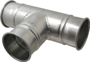 Made in USA 4" ID Galvanized Duct T-Branch 12" Long, 22 Gage 15304-0000-1220 - 03233285